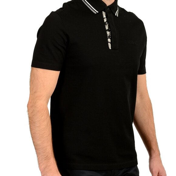 Versace Men's Black Logo Embroidery Short Sleeve Polo Shirt US M IT 50 - Picture 2 of 6